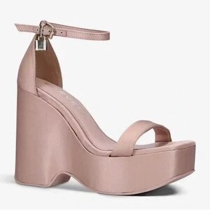 NEW- Size 40 EU Womens Carvela Sculpt Wedge Dress Platform Sandals Tan